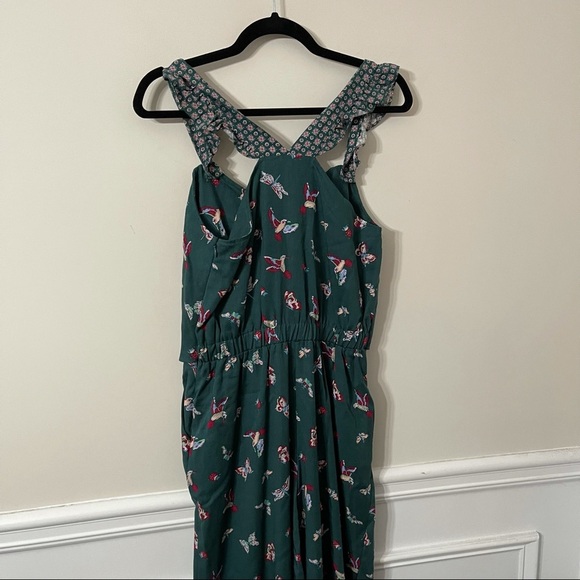 Matilda Jane evergreen hummingbird dream‎ green floral jumpsuit size XS - Picture 7 of 8